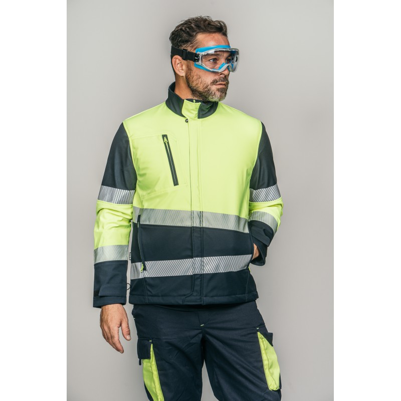 Polar Softshell alta visibilidad HOMBRE KINGSMANN STARLIGHT, Azul Marino con...