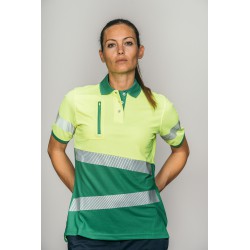 Polo alta visibilidad MUJER KINGSMANN STARLIGHT manga corta 100% Poliéster,...