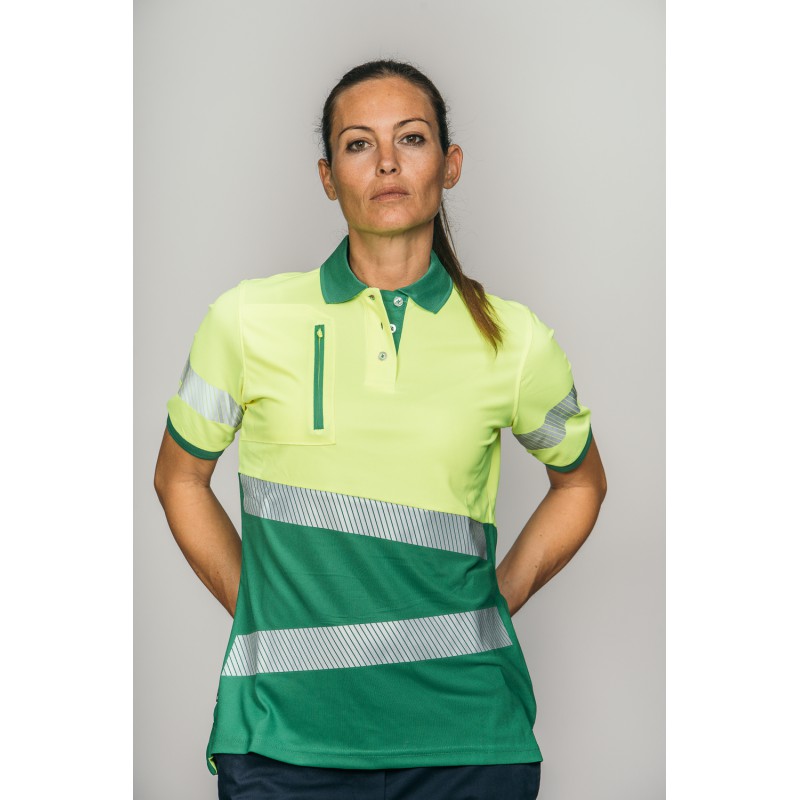 Polo alta visibilidad MUJER KINGSMANN STARLIGHT manga corta 100% Poliéster,...