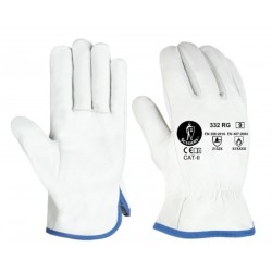 Par de guantes de todo cuero flor vacuno Gris 332 RG, JOMIBA