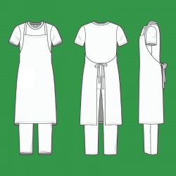 Delantal laboral con Peto LBA-92, BLANCO, PLAZO 10 días