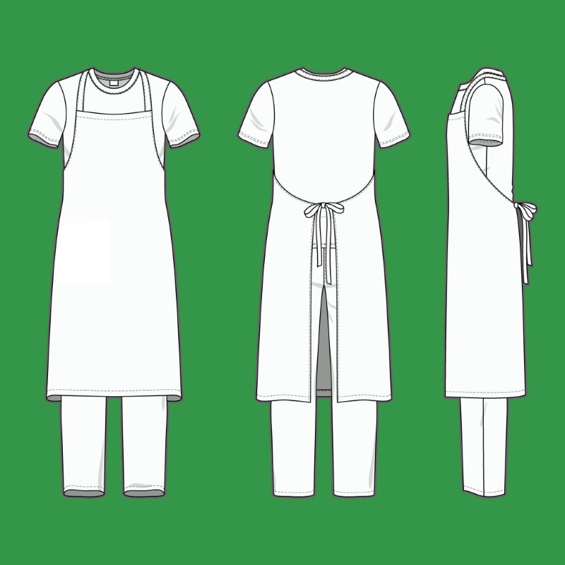 Delantal laboral con Peto LBA-92, BLANCO, PLAZO 10 días