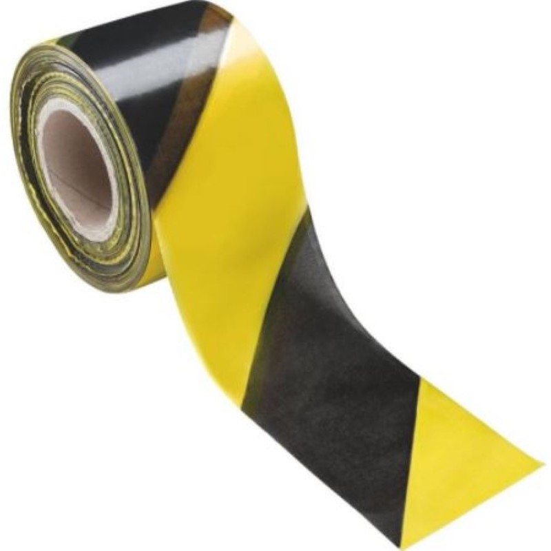 Cinta balizamiento Negra y Amarilla 10cm X 200m