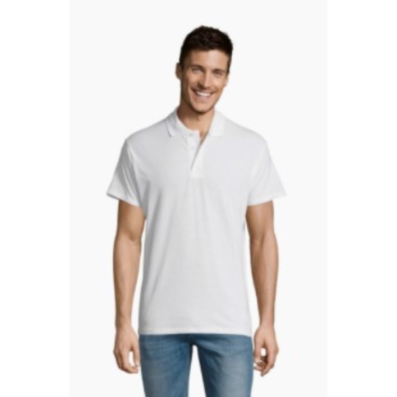 Polo laboral piqué HOMBRE manga corta SUMMER Blanco