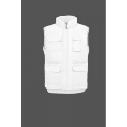 Chaleco laboral Multibolsillos BLANCO con forro Nylon CHA1022BL, PLAZO 10 días