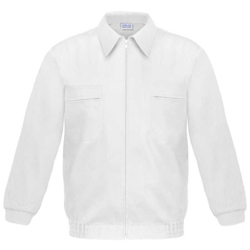 Cazadora laboral BLANCA con cremallera P30BL, PLAZO 10 días