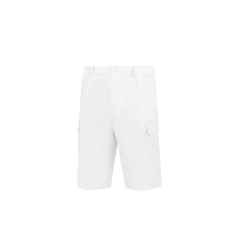 Pantalón Bermuda laboral blanco con tejido Tergal, ref. PB35-BL, Plazo 10 días