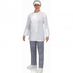 Chaqueta laboral UNISEX COCINA Manga Larga BLANCA, CC600, Plazo 10 días
