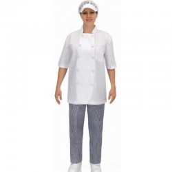 Chaqueta laboral UNISEX COCINA Manga Corta BLANCA, CC601, Plazo 10 días