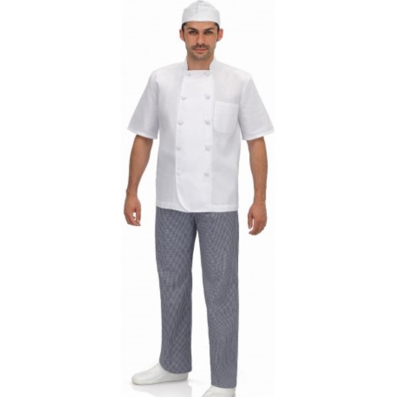 Pantalón laboral HOMBRE de COCINA CON cremallera PU602 pata de gallo