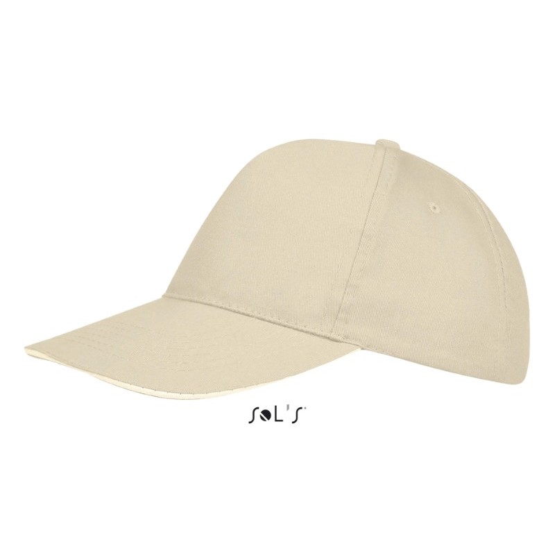 Gorra laboral básica 5 paneles SUNNY BEIGE, PLAZO 7-10 días