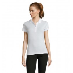 Polo laboral piqué MUJER manga corta PASSION blanco 1