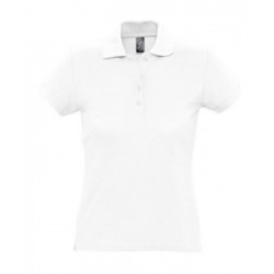 Polo laboral piqué MUJER manga corta PASSION blanco 4