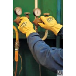 Par de Guantes de piel flor corto 101-FV/A, MORAN