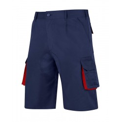Pantalón Bermuda laboral multibolsillos PBGM-34-AM/RO, Azul Marino y Rojo,...