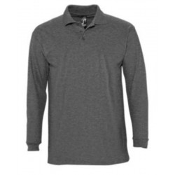 Polo laboral HOMBRE manga Larga WINTER 100% algodón GRIS ANTRACITA, PLAZO 10...