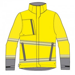 Parka alta visibilidad MUJER KINGSMANN STARLIGHT sin guata, Amarillo Flúor