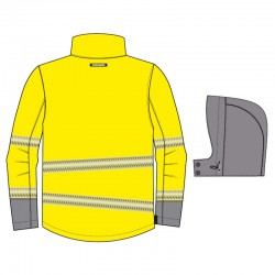 Parka alta visibilidad MUJER KINGSMANN STARLIGHT sin guata, Amarillo Flúor 2