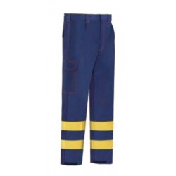 Pantalón multirriesgo Azul Marino con bandas reflectantes amarillas PPAV42