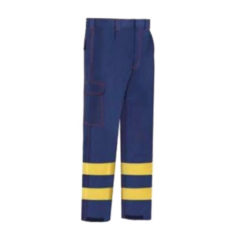 Pantalón multirriesgo Azul Marino con bandas reflectantes amarillas PPAV42