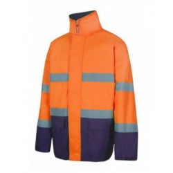 Parka bicolor Azul Marino y Naranja Flúor 306002, Velilla