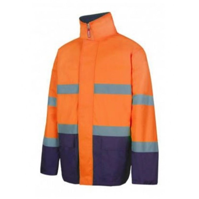 Parka bicolor Azul Marino y Naranja Flúor 306002, Velilla