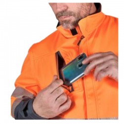 Softshell Polar Naranja Flúor KINGSMANN STARLIGHT Hombre, con mangas... 2