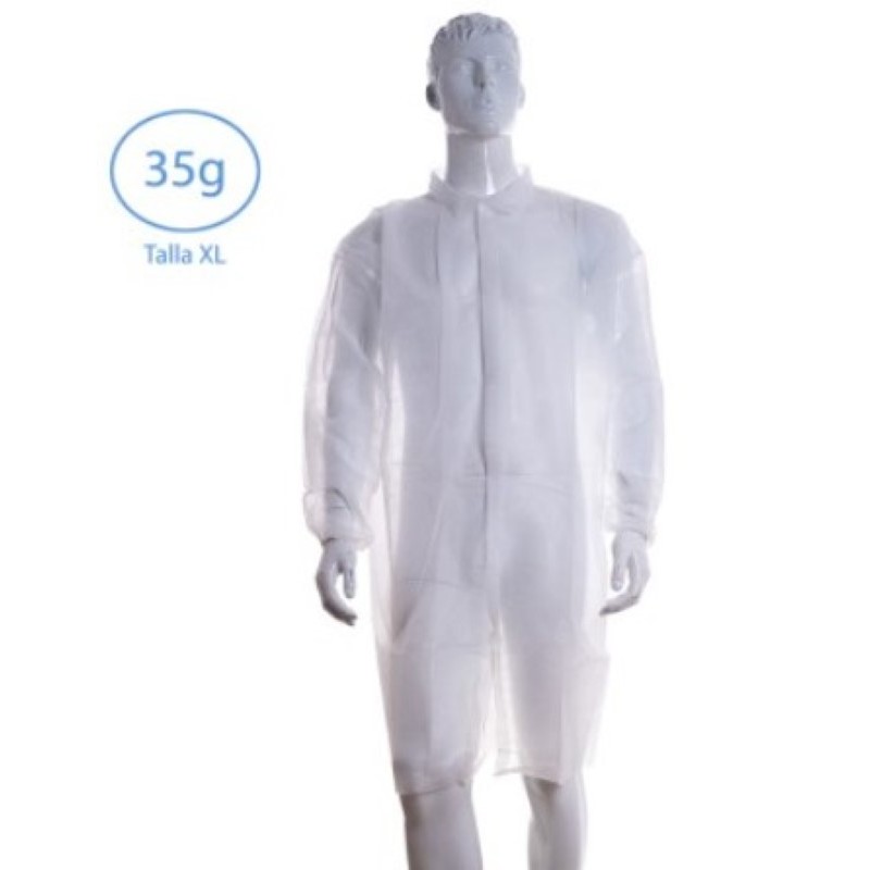 Bata blanca de polipropileno desechable 35 Gramos 5200B
