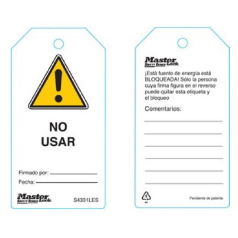 Guardian Extreme™ Etiqueta "No usar"  S4331LES (6 etiquetas por paquete)