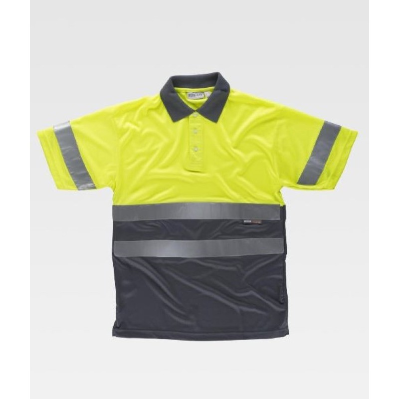 Polo Alta Visibilidad Gris Amarillo ref. C3860, WORKTEAM