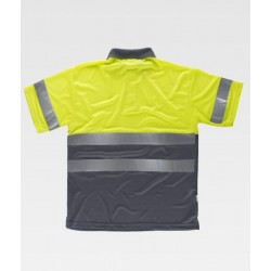 Polo Alta Visibilidad Gris Amarillo ref. C3860, WORKTEAM 2
