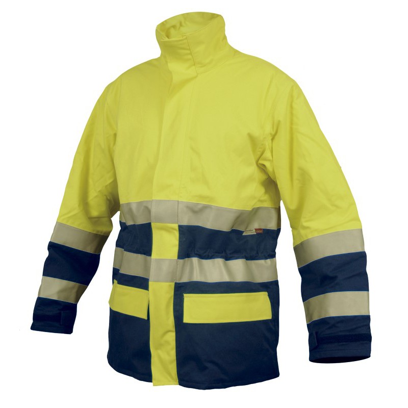 Parka ignífuga COTEX amarilla de alta visibilidad