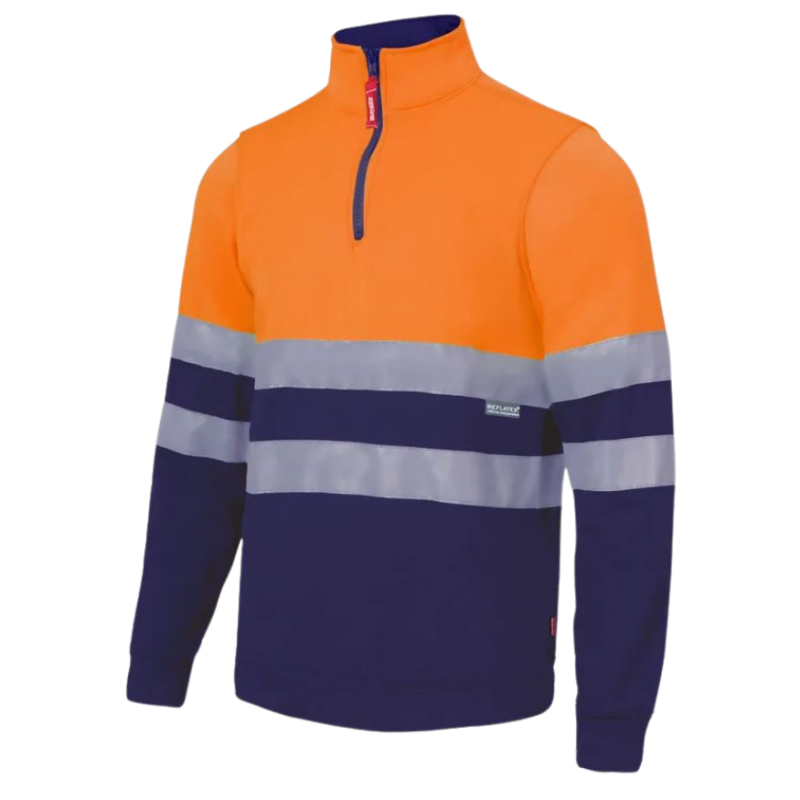 Sudadera bicolor Azul Marino y naranja Flúor, ref. 305701, VELILLA