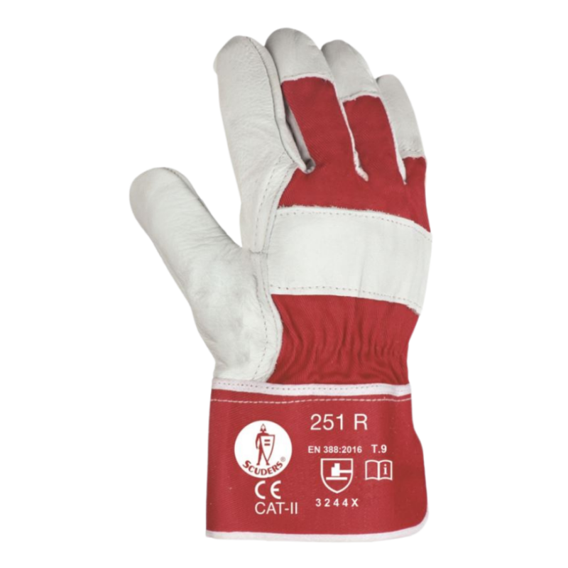 Par de guantes piel flor vacuno, ref. 251 R, JOMIBA