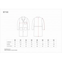 Bata de caballero color gris, ref. B7100, WORKTEAM 3