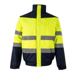 Cazadora alta visibilidad 161 amarillo flúor azul marino VELILLA