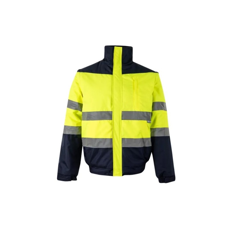 Cazadora alta visibilidad 161 amarillo flúor azul marino VELILLA