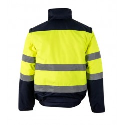 Cazadora alta visibilidad 161 amarillo flúor azul marino VELILLA 2