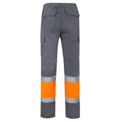 Pantalón multibolsillos Naranja Flúor Gris, ref. 157, VELILLA 2