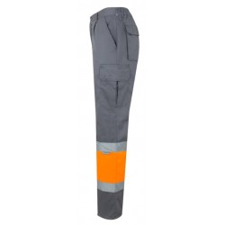 Pantalón multibolsillos Naranja Flúor Gris, ref. 157, VELILLA 3
