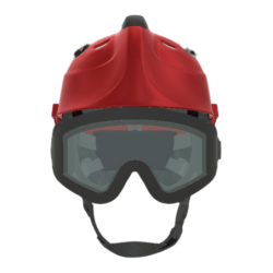 Casco EOM rojo con gafas banda elástica, SICOR