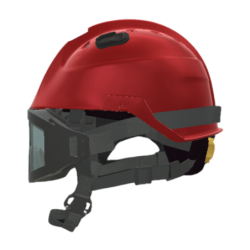 Casco EOM rojo con gafas banda elástica, SICOR 2