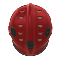 Casco EOM rojo con gafas banda elástica, SICOR 4