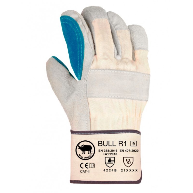 Par de guantes piel serraje BULL R1, JOMIBA