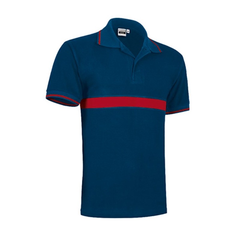 Polo SERVER azul marino rojo para bomberos, VALENTO