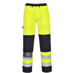 Pantalón laboral Bizflame color azul marino y amarillo, ref. FR62, PORTWEST