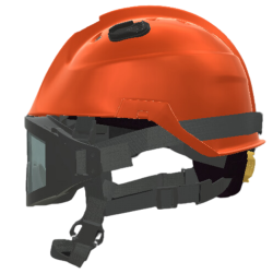 Casco EOM naranja brillante con gafas banda elástica, SICOR 2