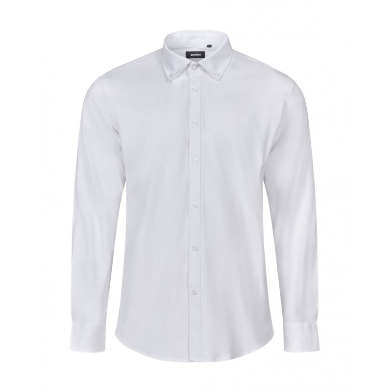 Camisa Oxford Stretch Blanca Manga Larga para Hombre | Velilla 405004S