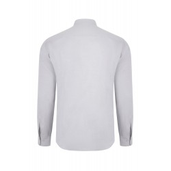 Camisa Oxford Stretch Gris Manga Larga para Hombre | Velilla 405004S 4