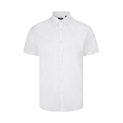Camisa Oxford Stretch Blanca Manga Corta para Hombre | Velilla 405024S